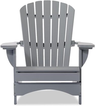 Оригінальні крісла Dream-Chairs з 2007 року Adirondack Chair Comfort de luxe в сірому дереві Садове крісло з ергономічною спинкою Садове крісло для балкона, саду максимальне навантаження 170 кг