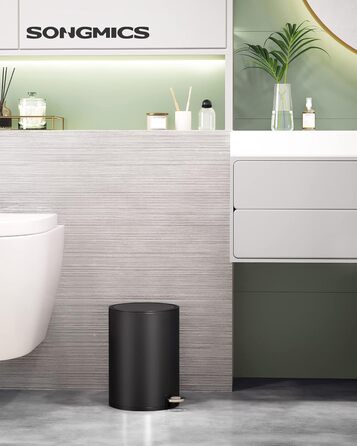 Відро для косметики, 3 л, відро для сміття для ванної кімнати, невелике відро для сміття з кришкою, з плавним закриттям, знімний п