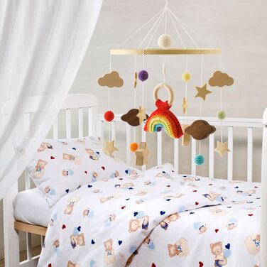 Мобіль на ліжечко Trayosin «Веселка 1» з дерев'яними та в'язаними елементами