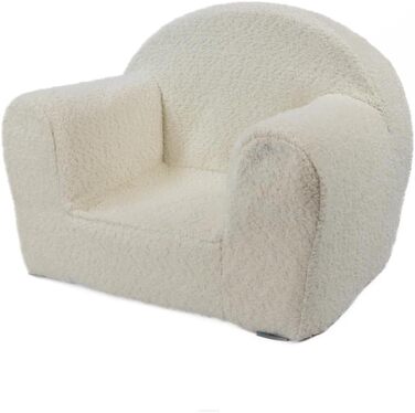 Дитяче крісло FORTISLINE Mini Plush (40x33x39 см) - М&39яке та безпечне - Крісло для немовлят та малюків, сертифіковане Oeko-TEX - М&39який дитячий диван/крісло-підголовник для дитячої кімнати, бежевий