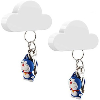 Тримач для ключів MoKo магнітний, 2 шт. для наклеювання, гачок для ключів без свердління для стіни - білий