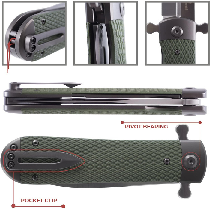 Складаний кишеньковий ніж, лезо зі сталі D2, протиковзка рукоятка G10 з кліпсою, полювання, риболовля, кемпінг, на природі, фліпер