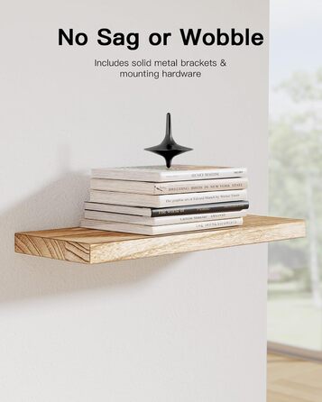 Настінна дерев&39яна полиця Pipishell, 40 см, кухонна полиця з дерева павловнії, підвісна плаваюча полиця, комплект із 4 дерев&39яних полиць для ванної кімнати, спальні, офісу, вітальні, кухні тощо (світло-коричневий)