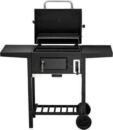 Візок для барбекю XXL мангал для вугілля з кришкою I Висувний мангал з бічною полицею I вкл. рукавичку для барбекю I Висувна підст