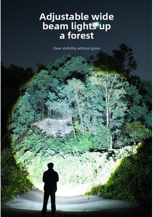 Акумуляторний ліхтарик SuperFire, 1000 люмен, світлодіодний, промінь зі змінним масштабуванням, 5 режимів освітлення, корпус з алюмінієвого сплаву, дальність 1000 м, прожектор та точковий ліхтарик для кемпінгу