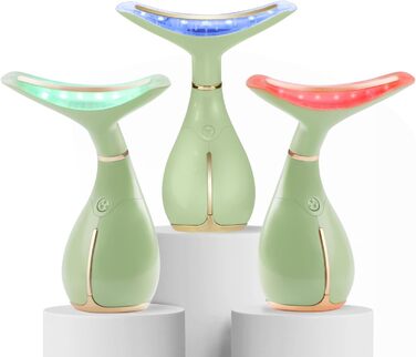 Електричний масажер для обличчя Ms.W для підтяжки обличчя, ультразвуковий масажер для обличчя проти зморшок для дому, ультразвуковий масаж обличчя, 3 режими масажу обличчя проти зморшок 1 зелений та золотий