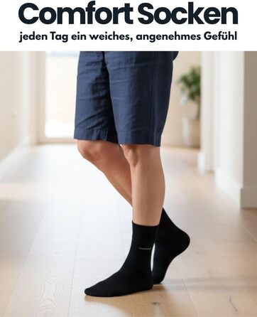 Пар комфортних шкарпеток без еластичної манжети та безшовних для жінок та чоловіків, медичні шкарпетки без еластичної манжети з комфортною манжетою, розмір 43-46, чорні, 24 10