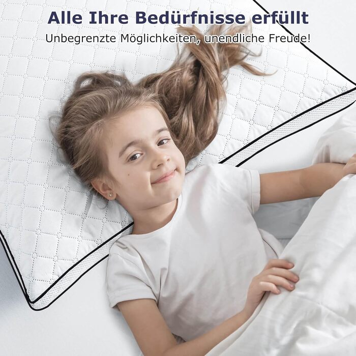 Подушки 80x80 см, комплект з 2 шт. , ортопедичні подушки для сну на боці з преміальним наповнювачем, дихаюча подушка для шиї, для сну, сидіння, ліжка, дивана, для алергіків, м&39які та підтримуючі, можна прати, чорно-білі, 80 x 80 см, 2 шт. и