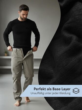 Чоловіча термобілизна - Комплект лижної білизни - Довгі труси та сорочка - Комплект термобілизни 3XL Темно-чорний, 2 шт.