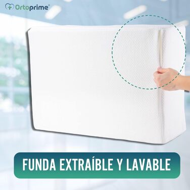 Віскоеластична подушка для ніг OrtoPrime від набряклих ніг - Покращує кровообіг - Підняття ніг - Клиноподібна подушка з піни з ефектом пам&39яті для втомлених ніг - Підтримуюча подушка для сну - Зручна подушка для позиціонування