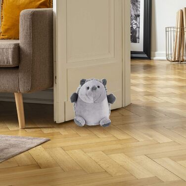 Їжачок Relaxdays, тканинний, для підлоги, всередині, декоративний обмежувач дверей у вигляді тварини, висота 19,5 см, м'який, важк