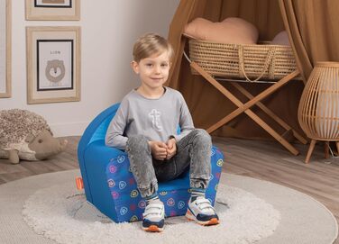 Крісло Simba Paw Patrol Лапи, 43x533 см, від 2 років, синє, мультяшне, пінопластове, розслаблююче, для читання, легке, портативне, знімний чохол