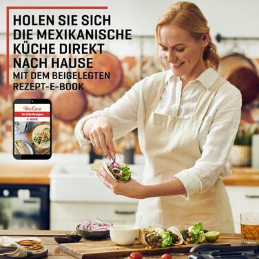 Прес для тортильї Uno Casa 20 см - Прес для тако, надміцна чавунна тортилья - Roti Maker Bonus 100 шт. пергаментний папір