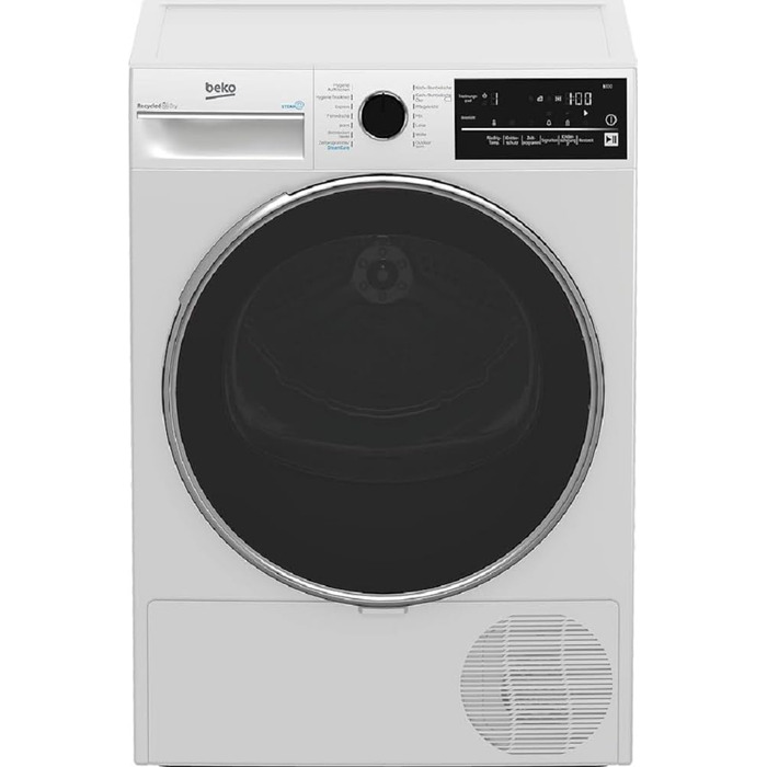 Сушильна машина Beko B3T42240S b300, 8 кг, з тепловим насосом клас енергоспоживання A  підходить для алергіків, освіжаюча сушка із функцією пари 14 програм дизайн преміум-класу білий