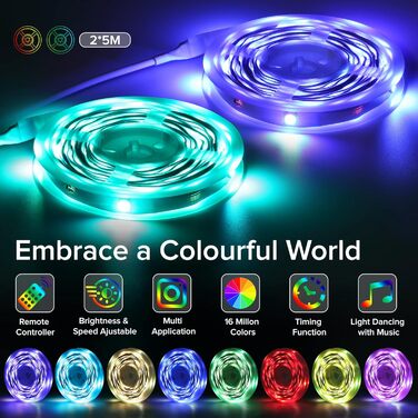 Світлодіодна стрічка для домашніх тварин Bonve 10M, світлодіодна стрічка з Bluetooth RGB, світлодіодні стрічки, що змінюють колір,