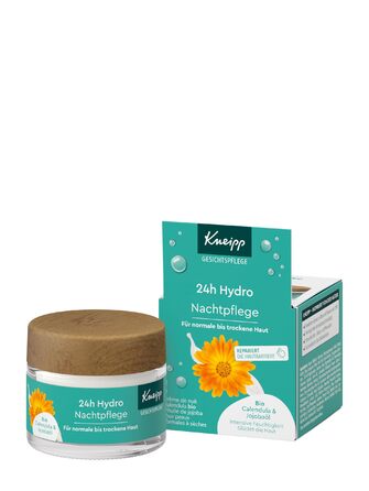 Крем для обличчя Kneipp Гідро-нічний догляд 24 години з органічною календулою та вітаміном Е для нормальної та сухої шкіри веганський 50 мл