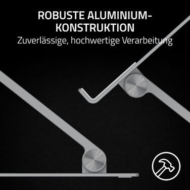 Підставка для ноутбука Razer - Регульована алюмінієва підставка для ноутбуків до 18 дюймів (регулювання висоти та нахилу, міцна конструкція, вентильований дизайн) Mercury - Біла