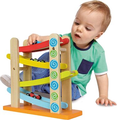 Автомобільна гоночна траса, 4 шт., 3 транспортні засоби, 25x24 см, колір берези, 100002220 -