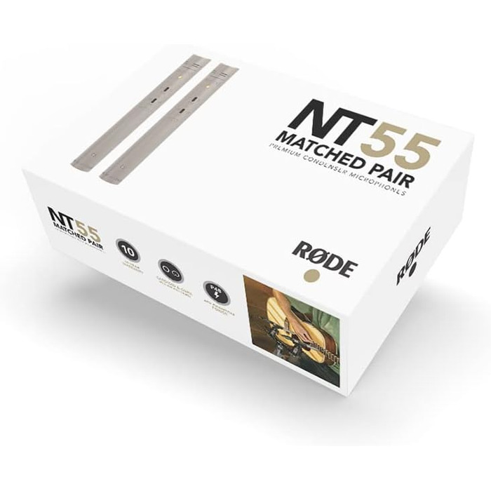 �DE NT55 Matched Pair Універсальний -дюймовий конденсаторний мікрофон з малою діафрагмою (узгоджена пара) з регульованою полярною