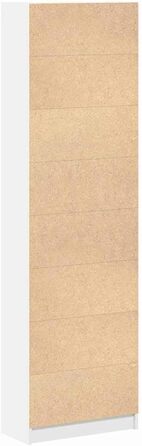 Шафа з полицями, біла, 55 x 25 x 189 см, інженерна деревина, шафа для спальні, сучасне сховище, дерев&39яна коробка з дверцятами, для кращої організації одягу