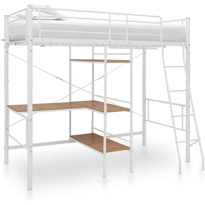 Сучасне двоярусне ліжко для спальні, двоярусне ліжко з каркасом столу, білий метал, 90 х 200 см, меблі для спальні, сучасний письм