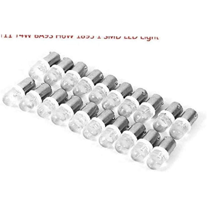 Мм Білий 8000K 12V 0.02A 20LM T11 T4W Ba9S H6W 1895 1SMD Turn 20 шт., 27 * 9