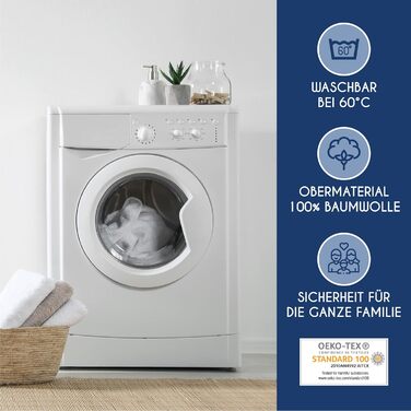 Наволочка водонепроникна 80 x 80 см - 100 бавовняна тканина - сертифікована Oeko Tex - 2 шт. и Протектор для подушки із застібкою