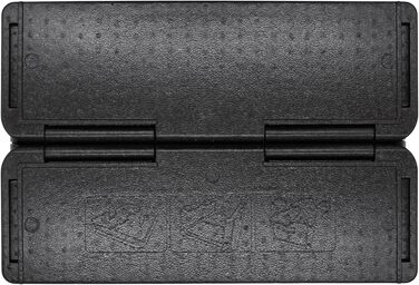 Великий складаний чорний термобокс для зберігання їжі гарячою та холодною - 42 л - Складаний підігрівач/охолоджувач їжі 60 x 41 см - Складаний пінопластовий холодильник/холодильник для їжі та напоїв з ізольованою кришкою 42 л / 60 x 41 см