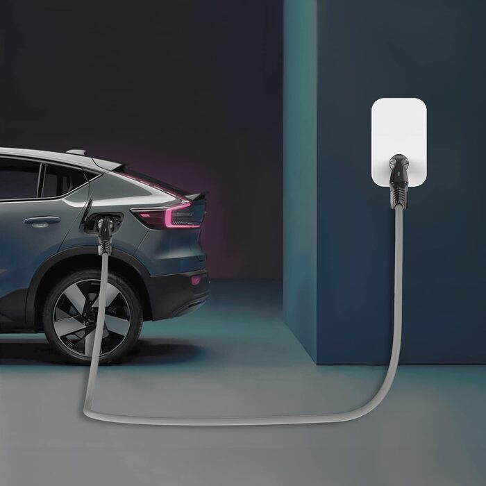 Зарядний кабель Teskee EV Зарядний пристрій для електромобілів Тип 2 на Тип 2 з індикаторними лампами Портативна сумка Сумісна з у