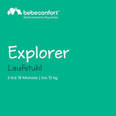 Ходунки для немовлят Bebeconfort Explorer, зі знімним лотком для активності, легкі складні ходунки для немовлят, 6-18 місяців, до 12 кг, Happy Day