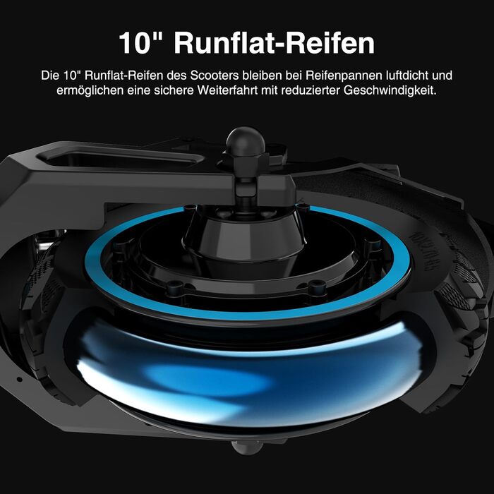 Самокат з допуском до дорожнього руху, 10-дюймовий складаний електричний самокат з вакуумними шинами ABE, електричний самокат для