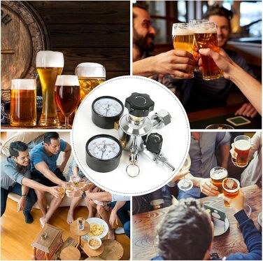 Редуктор тиску Регулятор тиску, CO2 Головний редуктор тиску Подвійний манометр W21.8 Регулятор тиску CO2 для обладнання для дозування, пивоваріння, обладнання для розливу пива