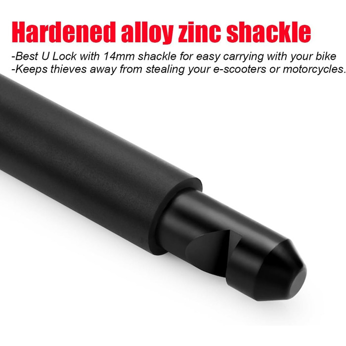 Велосипедний U-замок, міцний кодовий замок для велосипедів, скутерів, мотоциклів, захист від крадіжки (чорний, дужка 14 мм) Чорний, дужка 14 мм