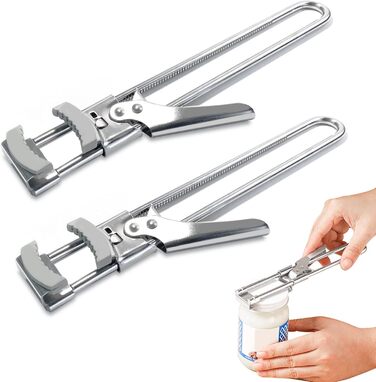 Набір з 2 відкривачів для банок, відкривачок для кришок з нержавіючої сталі, ручний відкривач для банок з гвинтовими кришками, регульований відкривач для літніх людей з артритом