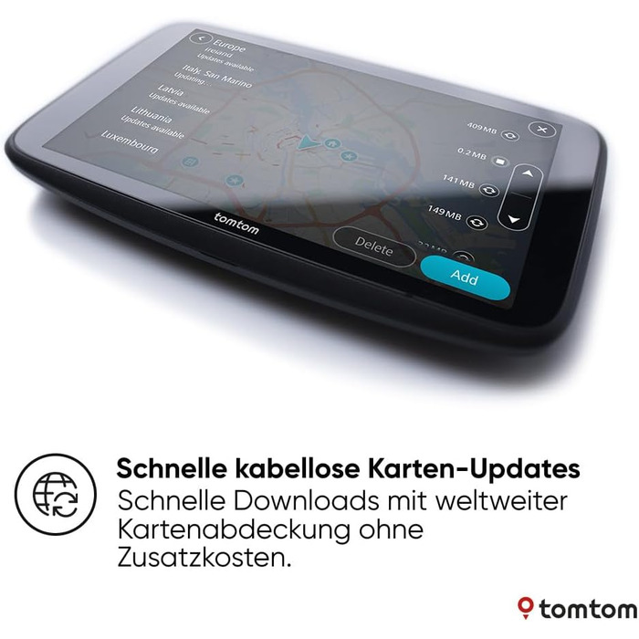 Навігаційний пристрій TomTom GO Superior (7-дюймовий екран, уникнення заторів завдяки TomTom Traffic, оновлення карт світу, швидке оновлення через Wi-Fi, наявність паркувальних місць, ціни на пальне) 7-дюймовий одинарний