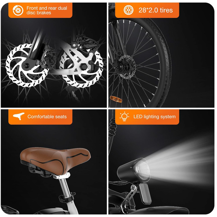 Електровелосипеди COLORWAY 28&quot x 2.0&quot з безщітковим двигуном потужністю 250 Вт. Електричні велосипеди з вбудованим акумулятором 36 В 15 Аг, 7 передачами, РК-дисплеєм та амортизуючою вилкою. Білий колір.