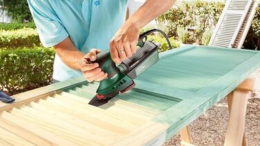 Багатофункціональна шліфувальна машина Bosch для дому та саду PSM 200 AES (200 Вт, у кейсі) 06033B6000 чорний, зелений, червоний