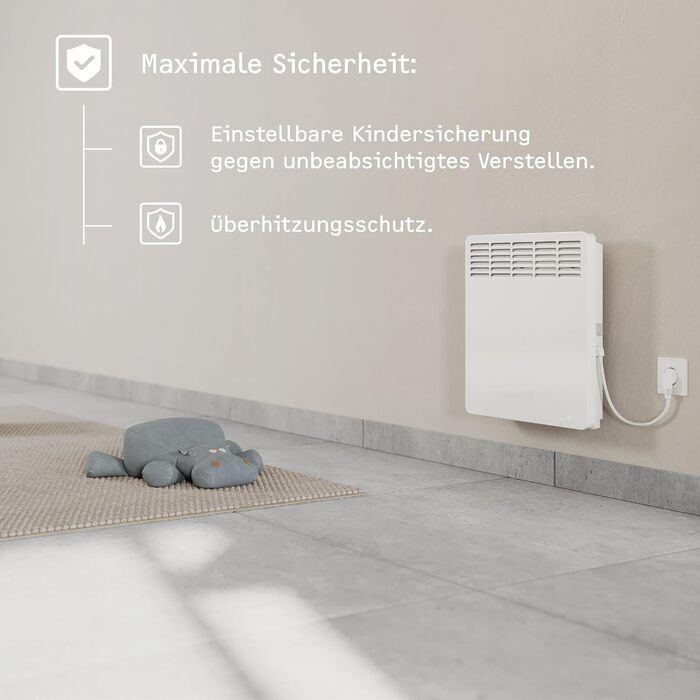 Настінний конвекторний обігрівач STIEBEL ELTRON CNS 200 TREND, 2 кВт для приблизно 25 м, РК-дисплей, тижневий таймер, енергозберігаючий електричний обігрівач, з вилкою, 236528 для приблизно 25 м, металевий корпус, без 120-хвилинного таймера