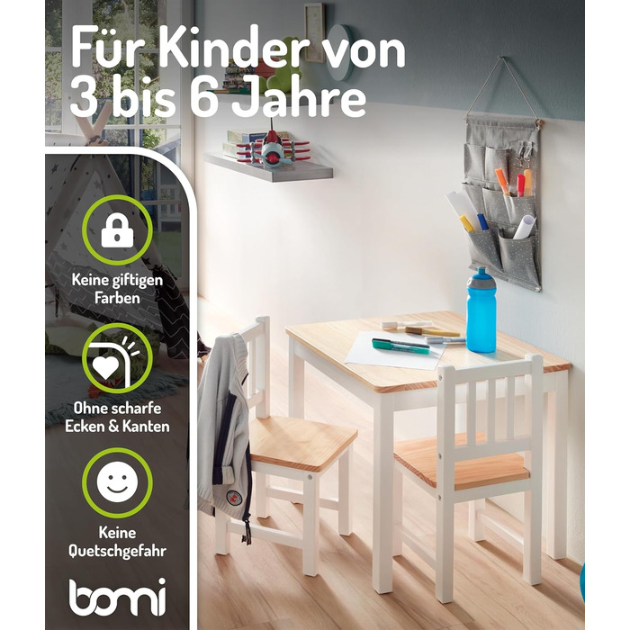 Дитячий набір для сидіння з дерева Amy дитячий стіл зі стільцями стіл та стільці 4 шт. дитячий набір для дитячої кімнати ігровий с