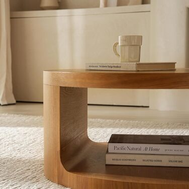 Круглий журнальний столик, круглий дерев&39яний стіл для вітальні з великою кількістю місця для зберігання, 2-ярусний круглий дерев&39яний журнальний столик, сучасні меблі в сільському стилі для вітальні та спальні, журнальний столик з натурального дерева