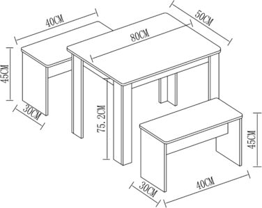 Дерев&39яний обідній гарнітур Лавка Кухонний стіл Обідній набір Стіл Група Стіл Лавки Esal L Білий