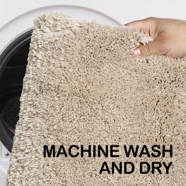 Комплект килимків для ванної кімнати з м&39якої мікрофібри, бежевий, комплект килимків для ванної кімнати з 2 предметів, килимок для душу, що миється, нековзний, пухнастий килимок для ванної та туалету з вирізом, бежевий, 50 x 80 50 x 50 см (комплект з 2 