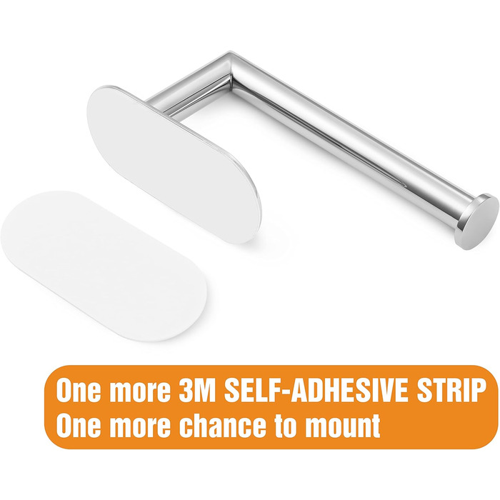 Тримач для туалетного рушника без свердління, хромований тримач для туалетного рушника з нержавіючої сталі SUS304 для кухні та ван