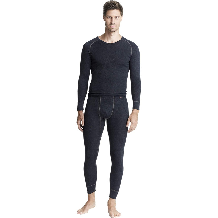 Термо штани con-ta з широким поясом, довга спідня білизна для чоловіків, зігріваюча спідня білизна з натуральної бавовни, чоловічий одяг, розмір 4/S - 10/4XL M чорний меланж