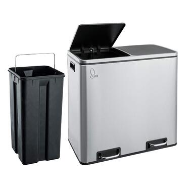 Педальний кошик для сміття на 48 літрів Конструкція кошика для сміття Розділення сміття Кошик для сміття Організація кухні Знімний