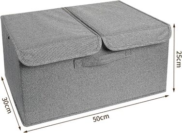 Органайзер для спідньої білизни та шкарпеток, складаний футляр для зберігання товстих шкарпеток та спідньої білизни з подвійною кришкою, роздільники для шкарпеток, бюстгальтерів, краваток, рушників, хакі (темно-сірий)