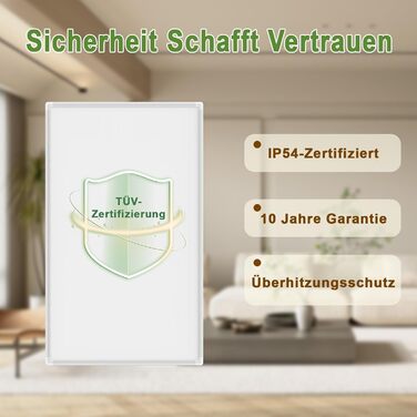 Інфрачервоний обігрівач 180 Вт, настінний інфрачервоний обігрівач до 120 градусів Цельсія для 1-3 м - електричний обігрівач із захистом від перегріву - сертифікований TV - 10-річна гарантія 180 Вт