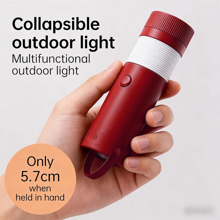 Ліхтар для кемпінгу Srliya, складний, підвісний, ліхтарик для намету, портативний, акумуляторний, кемпінговий ліхтарик для подорожей на природі, походів, надзвичайних ситуацій (цегляно-червоний)