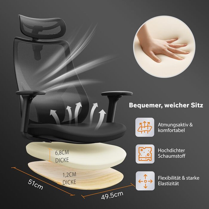 Ігрове крісло, Ергономічне офісне крісло, Робоче крісло, Крісло керівника, Обертове крісло, Регульоване робоче крісло для домашнього офісу, Геймери до 150 кг, Комп&39ютерне крісло, Офісне крісло - MOYO Black