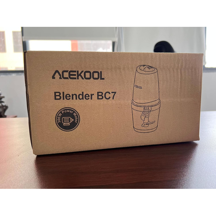 Кухонний електричний подрібнювач Acekool, мультиподрібнювач цибулі потужністю 300 Вт зі скляним контейнером 600 мл, подрібнювач овочів, електричний блендер, мультиподрібнювач - 2 рівня швидкості - BC7